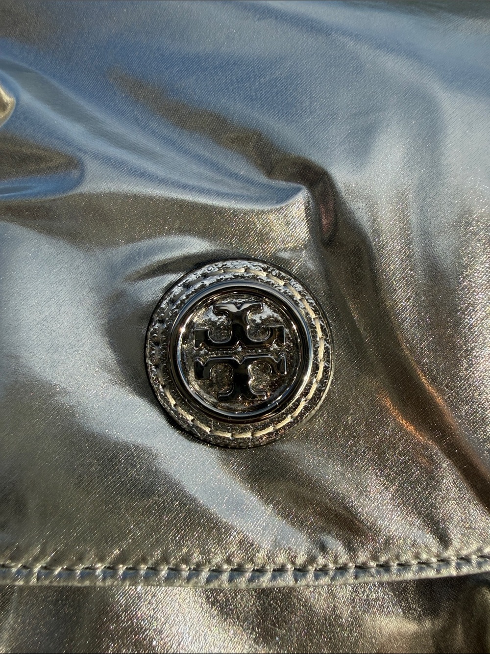 Tory Burch Small Virginia Metallic Small Messenger Crossbody-GUC - Picture 9 of 13